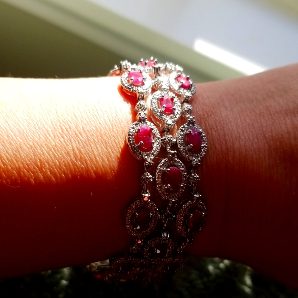 Magnificent Real Ruby, Diamond bracelet! - Picture 2 of 5